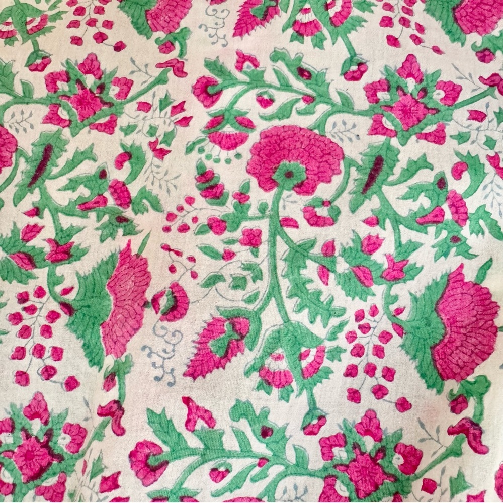SZ Blockprints Hot Pink Floral Padra Tracy Top, Size Large - Picture 11 of 16